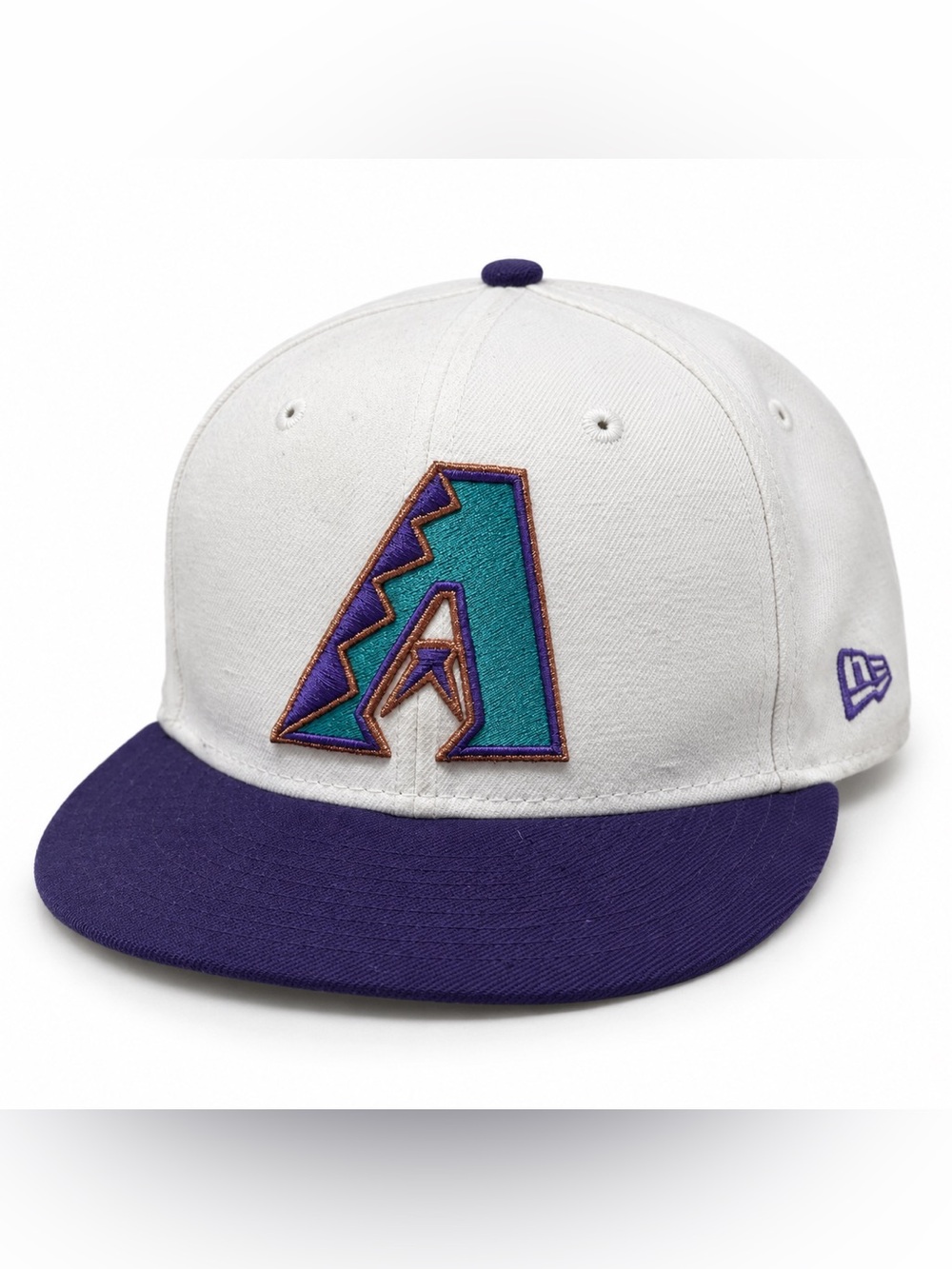 NWOT New Era 59FIFTY Arizona Diamondbacks Fitted Hat White/Purple Size 7 1/2